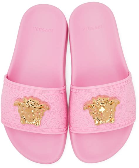 versace medusa slide pink.